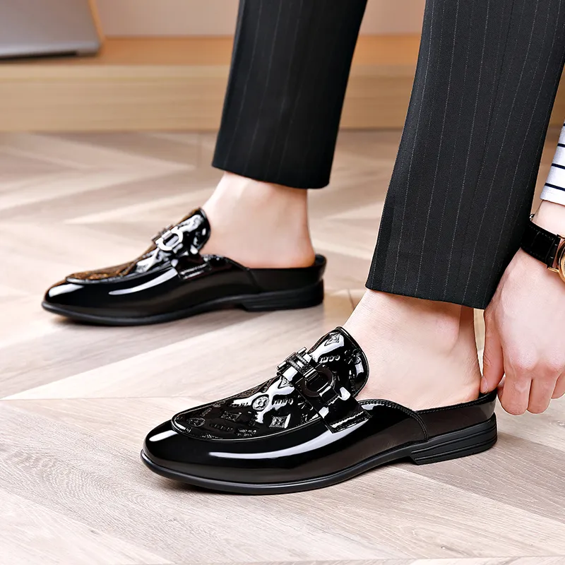 Romon Wrap toe Slippers Men's Black-5