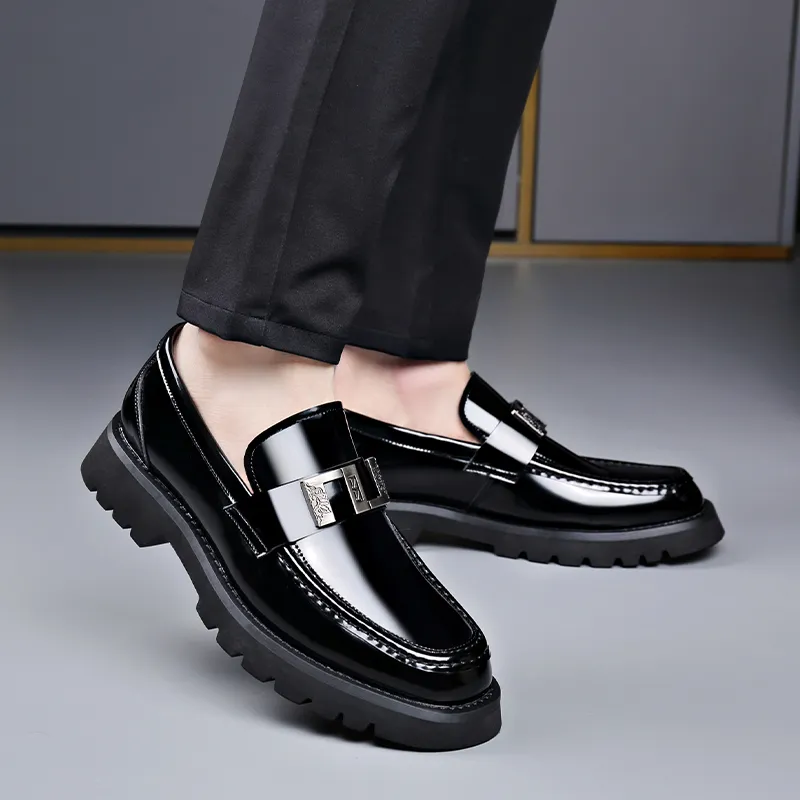Romon Men's Casual Shoes Men Low Top Black-1