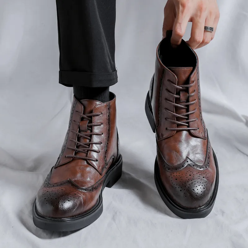 Romon Ankle Boots Men Black/Brown-9