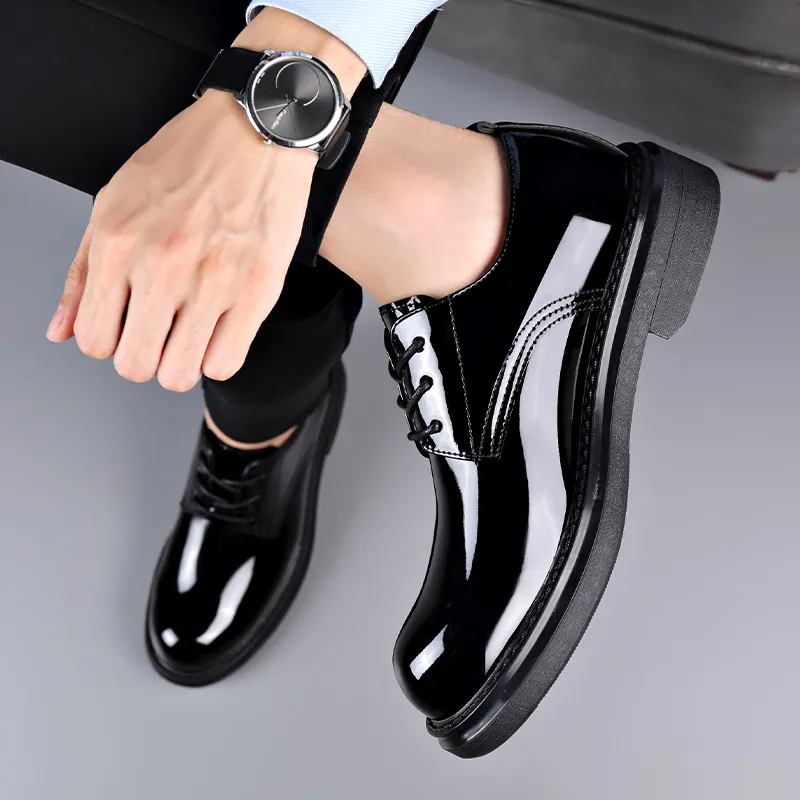 Romon Dress Shoes Men Low Top Black-1