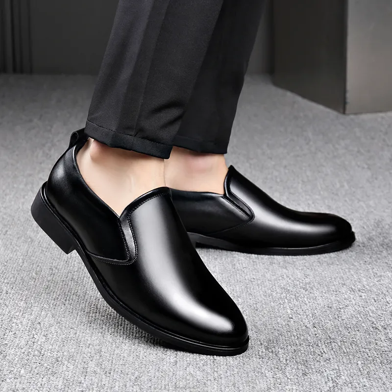 Romon Dress Shoes Men Low Top Black-38