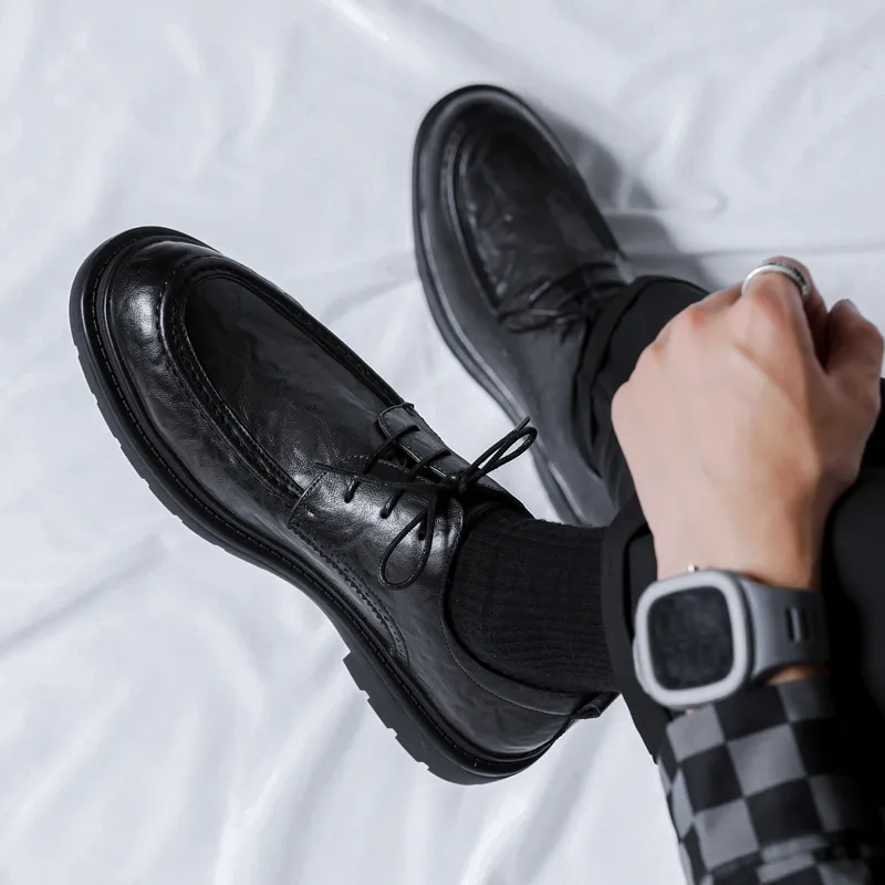 Romon Dress Shoes Men Low Top Black, Brown-1