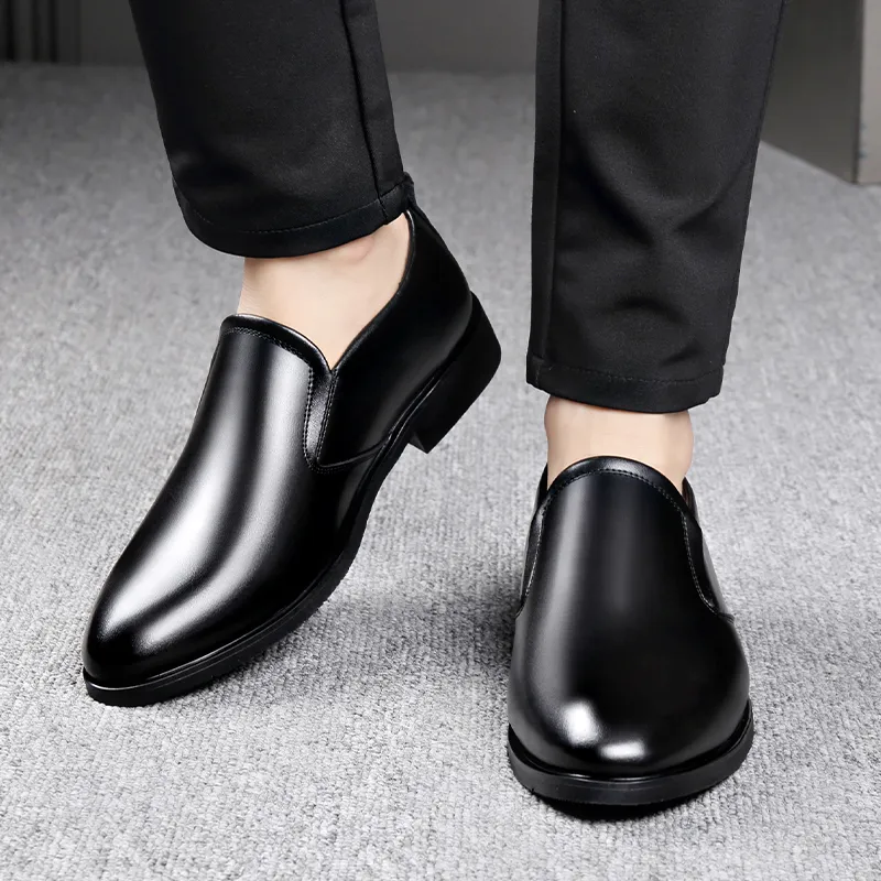 Romon Dress Shoes Men Low Top Black-36