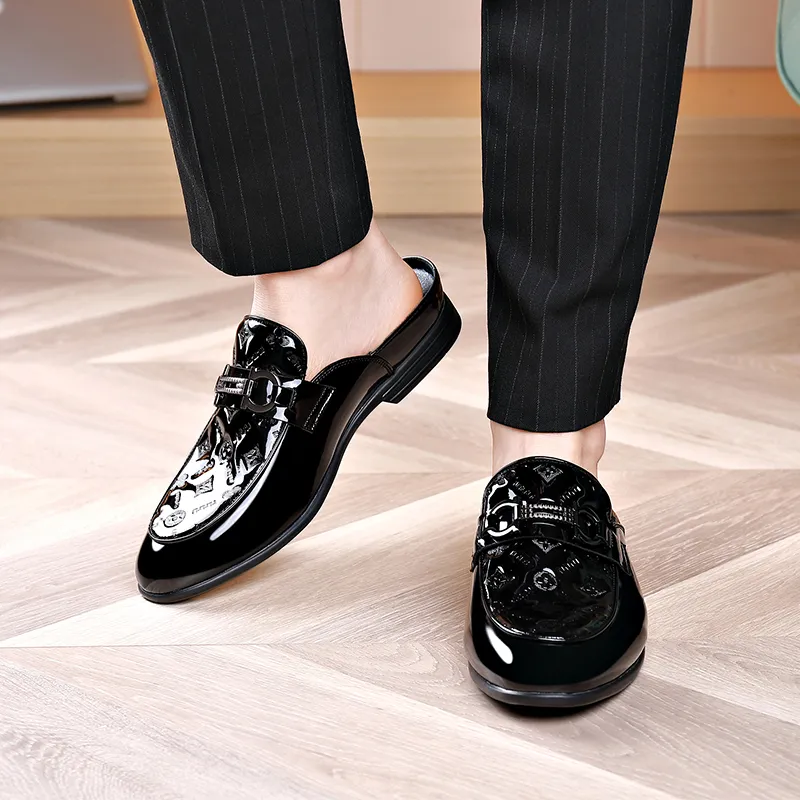 Romon Wrap toe Slippers Men's Black-2