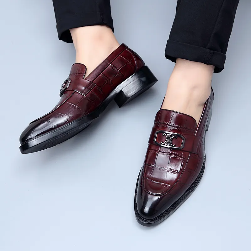 Romon Dress Shoes Men Low Top Black/Brown-9