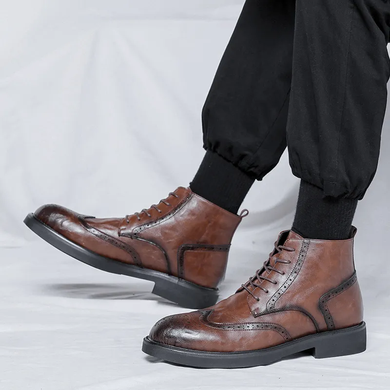 Romon Ankle Boots Men Black/Brown-10