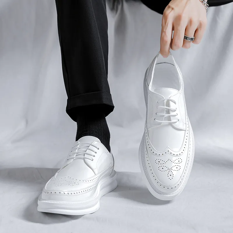 Romon Dress Shoes Men Low Top Black, Brown, Gray, White-15