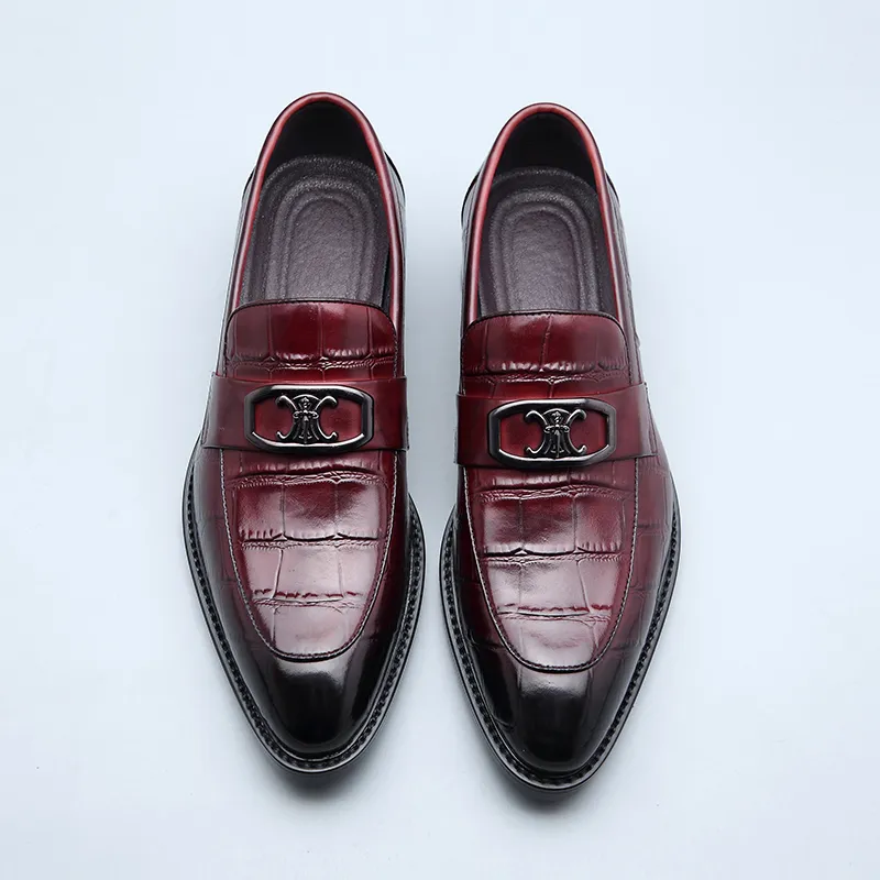 Romon Dress Shoes Men Low Top Black/Brown-8