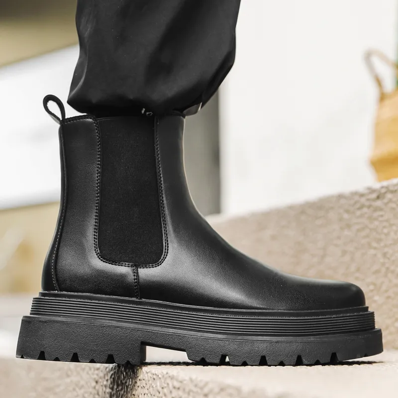 Romon Chelsea Boots Men's Black-2