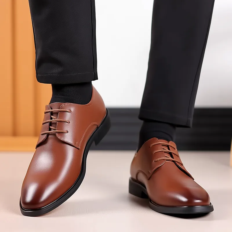Romon Dress Shoes Men Low Top White/Brown-10