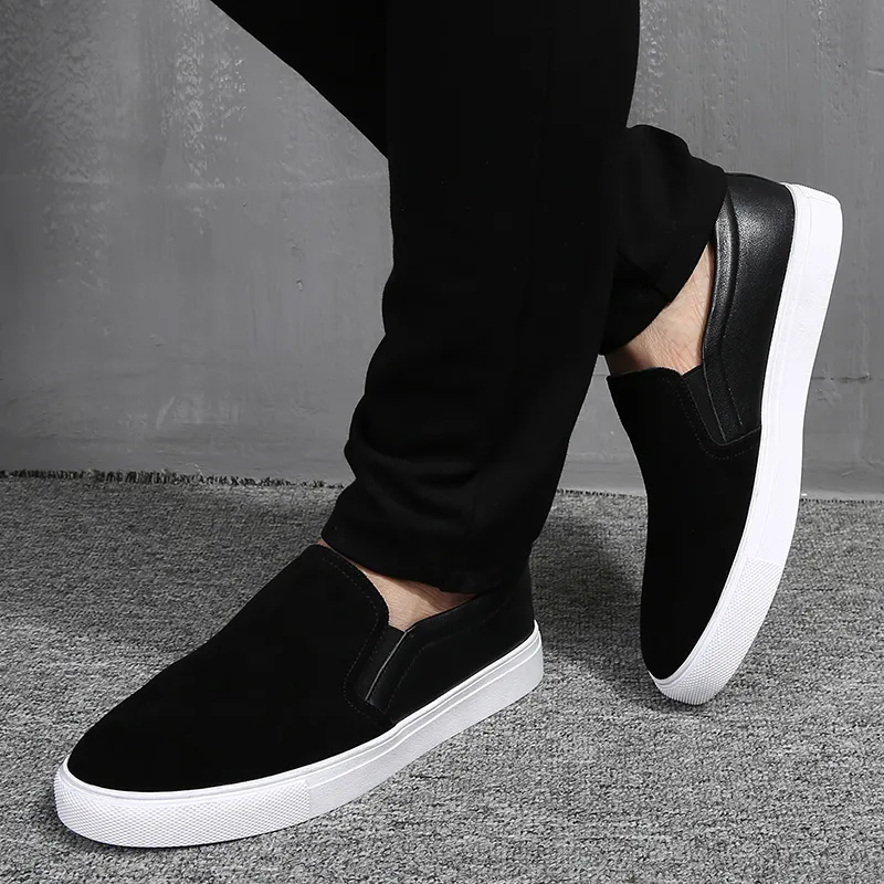 Romon Men's Casual Shoes Men Low Top Black-6