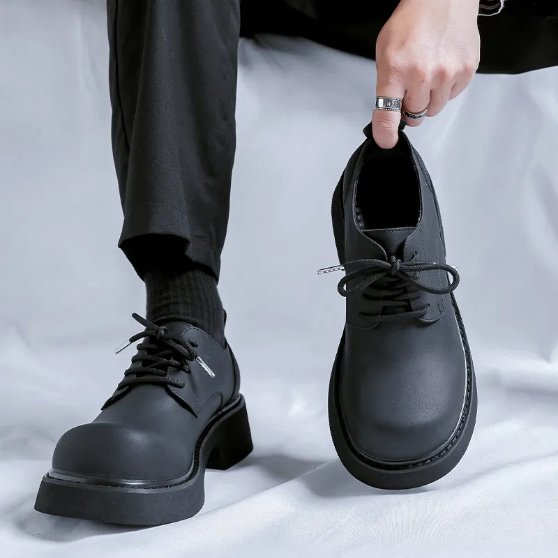 Romon Men's Casual Shoes Men Low Top Black-1