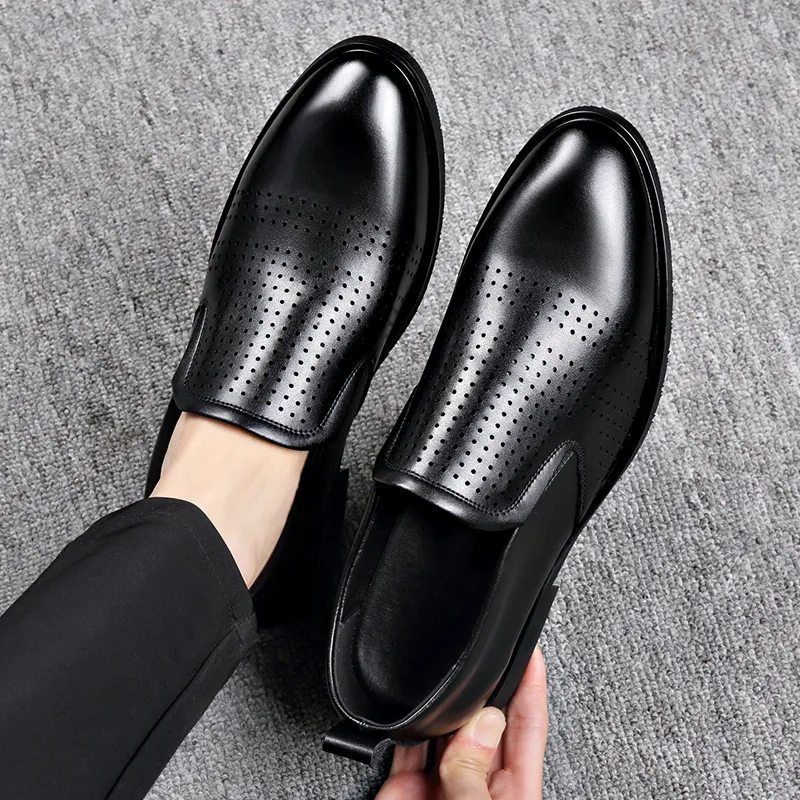Romon Dress Shoes Men Low Top Black-26