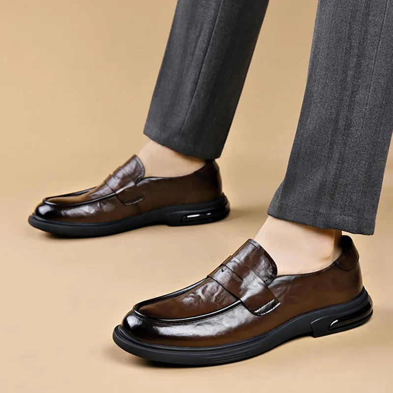 Romon Dress Shoes Men Low Top Black, Brown-13