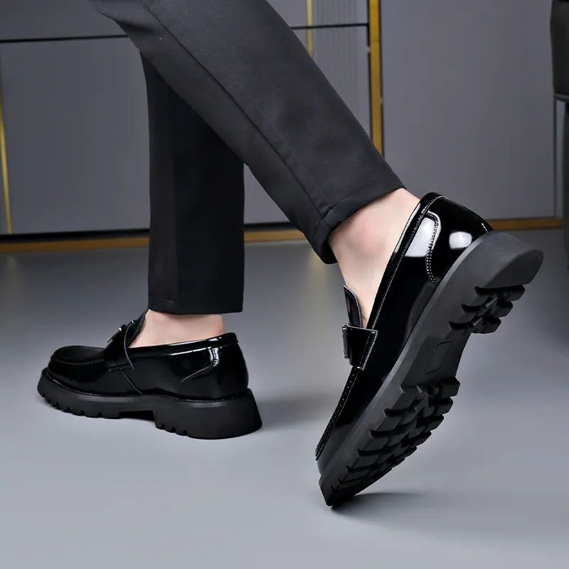 Romon Men's Casual Shoes Men Low Top Black-5