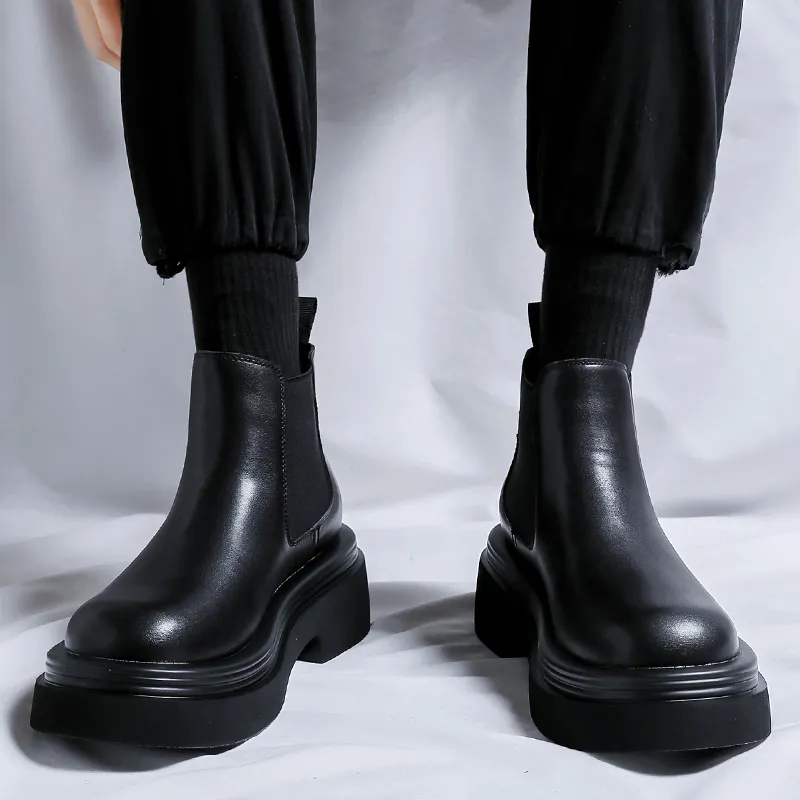 Romon Chelsea Boots Men's Black-4