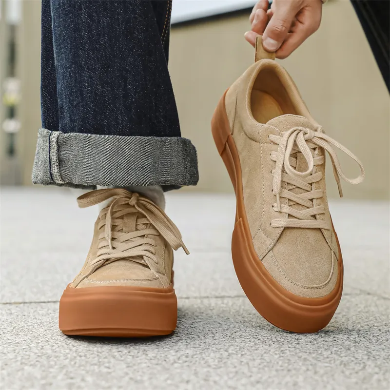 OUBT Japanese Vintage Casual Shoes Abrasion Resistant Slip Resistant Low Top Skateboard Shoes Men's-6