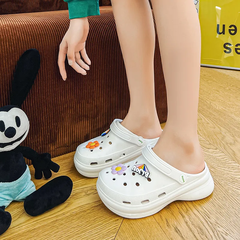 OUBT Sweet Style Closed Toe Half Slippers Fashion Beach Clogs Women's-23