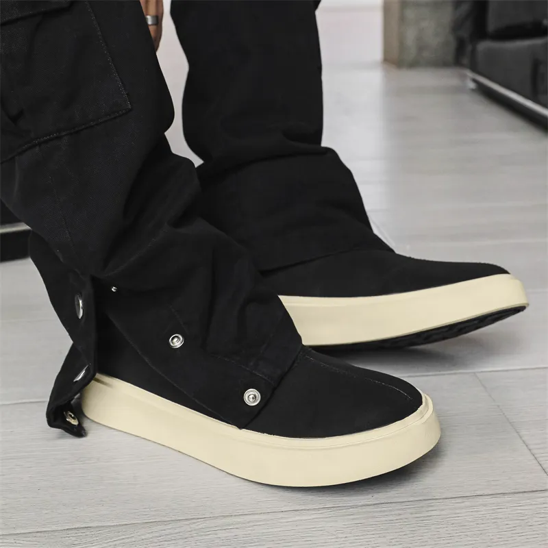 OUBT Niche Luxury Streetwear Ankle Boots Men's Black-4