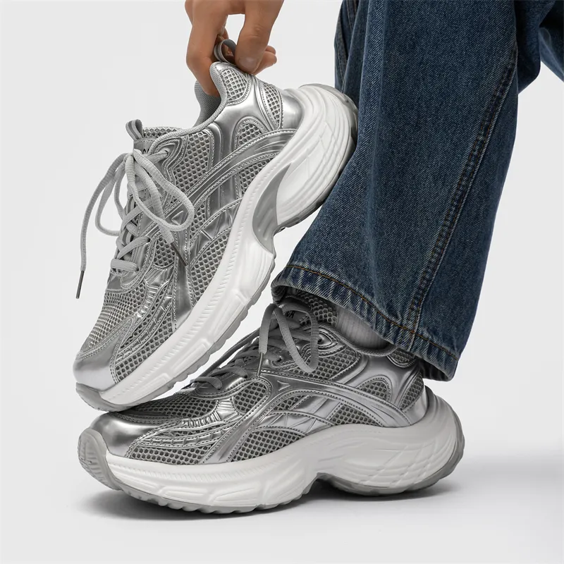 OUBT Anti-Slip Wear-Resistant Waterproof Breathable Lightweight Height Increasing Low-Top Chunky Sneakers Unisex-6