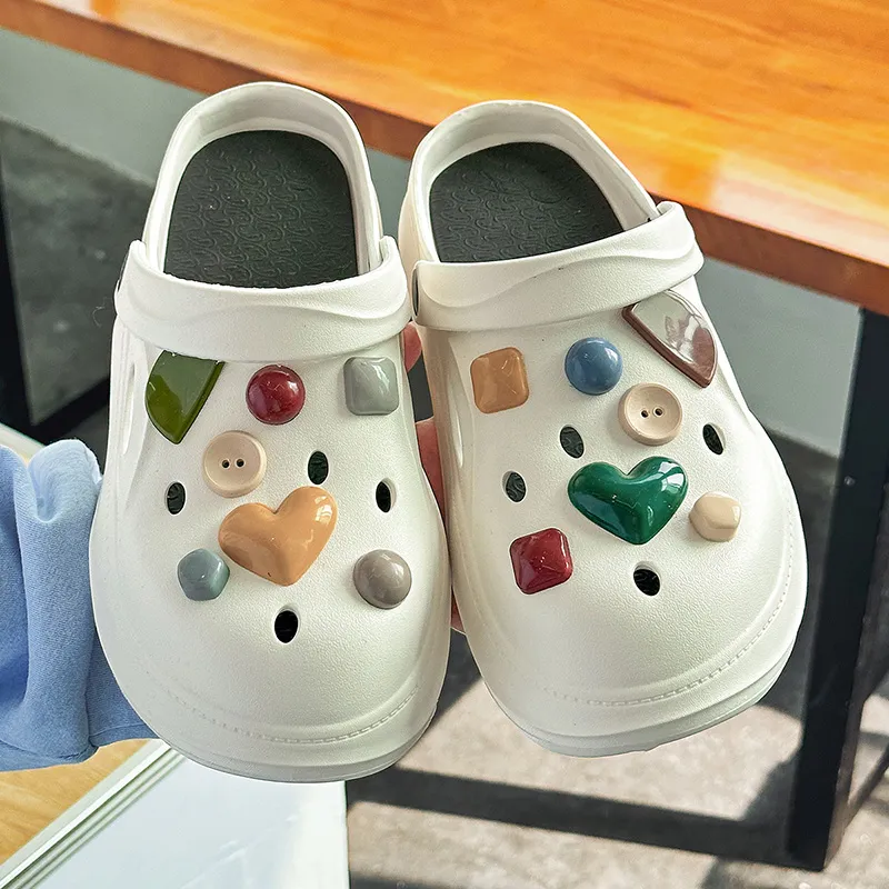 OUBT Wave Bottom Gemstone Decoration Closed Toe Clogs Women's-4
