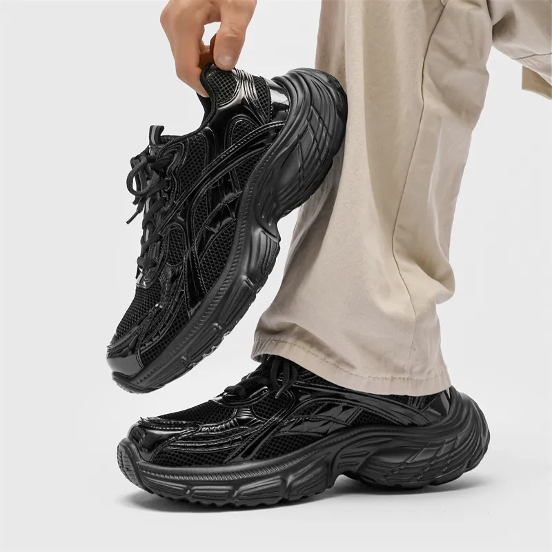OUBT Anti-Slip Wear-Resistant Waterproof Breathable Lightweight Height Increasing Low-Top Chunky Sneakers Unisex-15