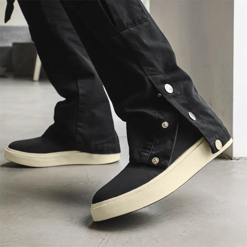 OUBT Niche Luxury Streetwear Ankle Boots Men's Black-6