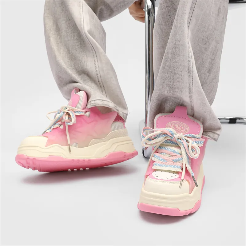 OUBT Fashion Trend, Platform Height Increase Low Top Skateboard Shoes Unisex-8