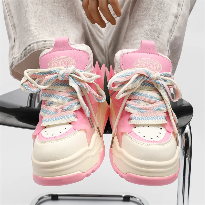 OUBT Fashion Trend, Platform Height Increase Low Top Skateboard Shoes Unisex-6