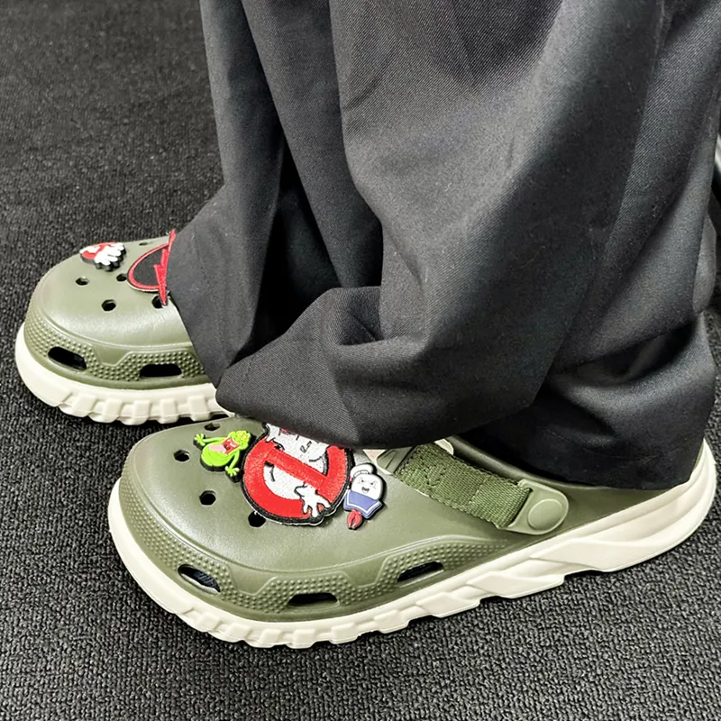 OUBT Lightning Reggae Embroidery Clogs Men's Army Green-7