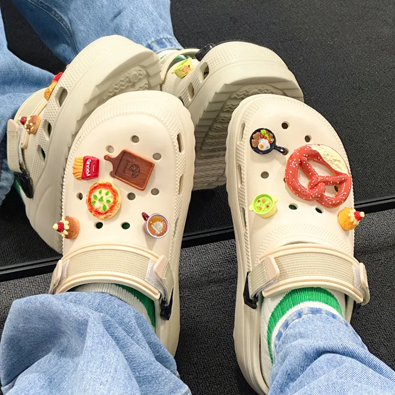 OUBT Fun Foodie Clogs Unisex Beige-5