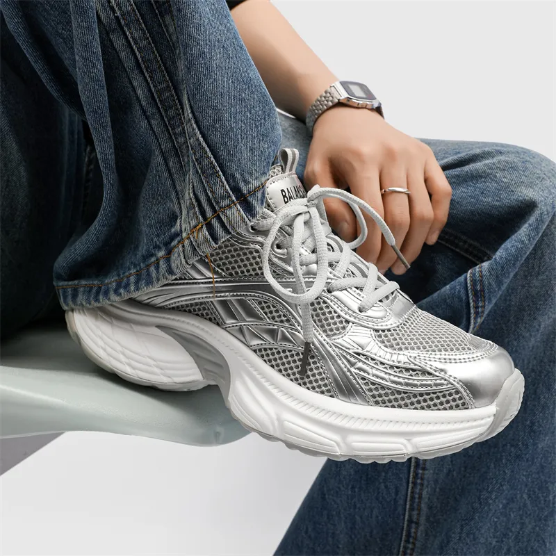 OUBT Anti-Slip Wear-Resistant Waterproof Breathable Lightweight Height Increasing Low-Top Chunky Sneakers Unisex-5
