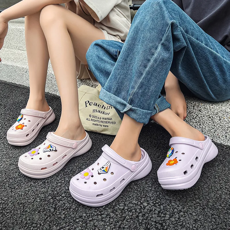 OUBT Sweet Style Closed Toe Half Slippers Fashion Beach Clogs Women's-5