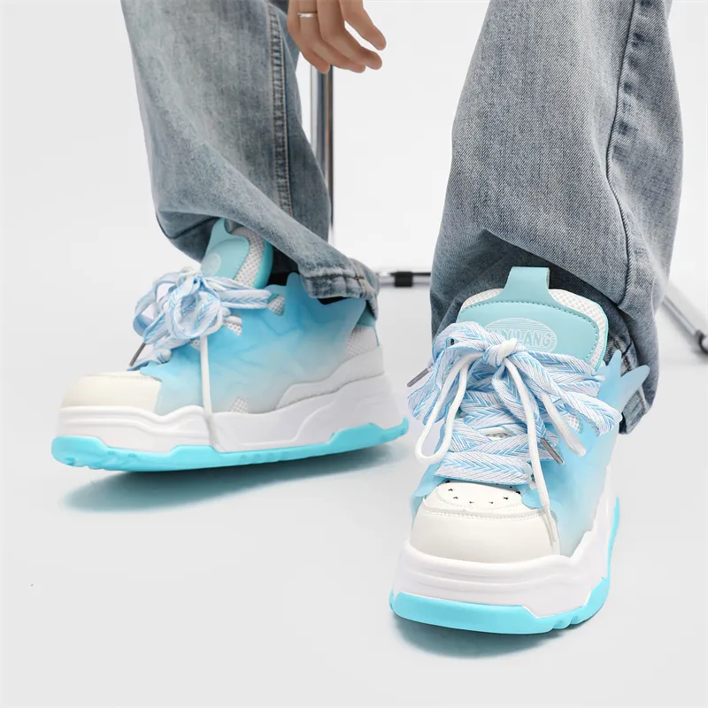 OUBT Fashion Trend, Platform Height Increase Low Top Skateboard Shoes Unisex-17
