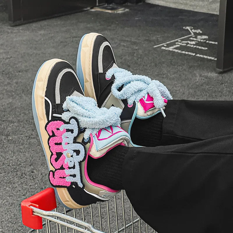 OUBT Niche Couple Trendy Shoes Breathable And Slip Resistant Low Top Skateboard Shoes Unisex-7