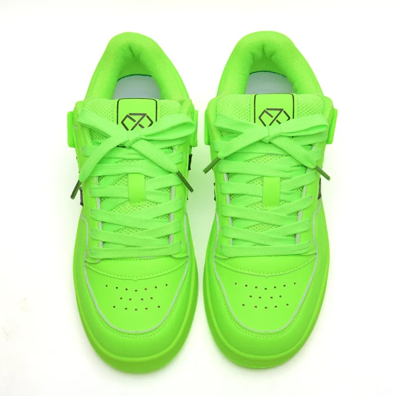 ABCIO Coverage Slip-Resistant Water-Resistant Low-Top Skateboard Shoes Unisex Neon Green-4