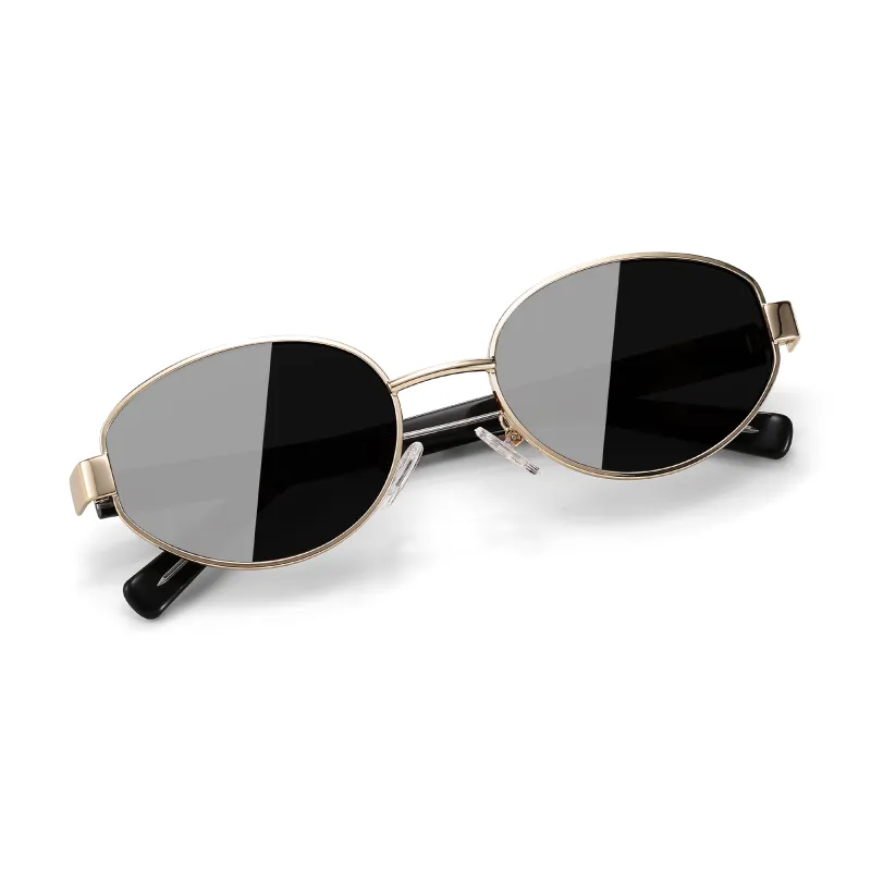 SUYAN Alloy Plate Frame Oval Sunglasses Unisex-1