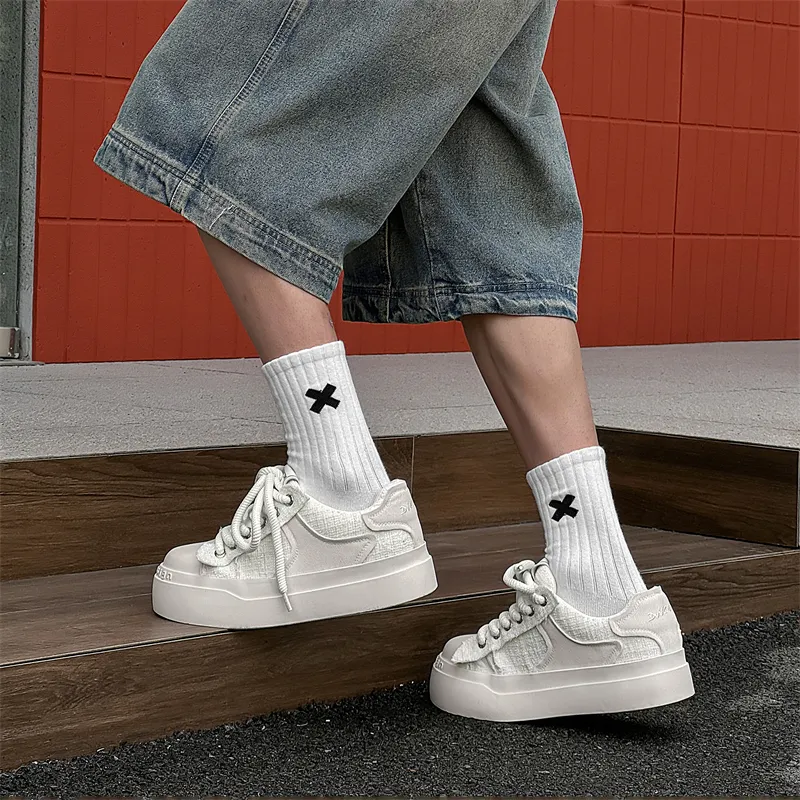 KUNGFUDEER Freestyle Definition Slip Resistant Height Increasing Low Top Skateboard Shoes Men's-6