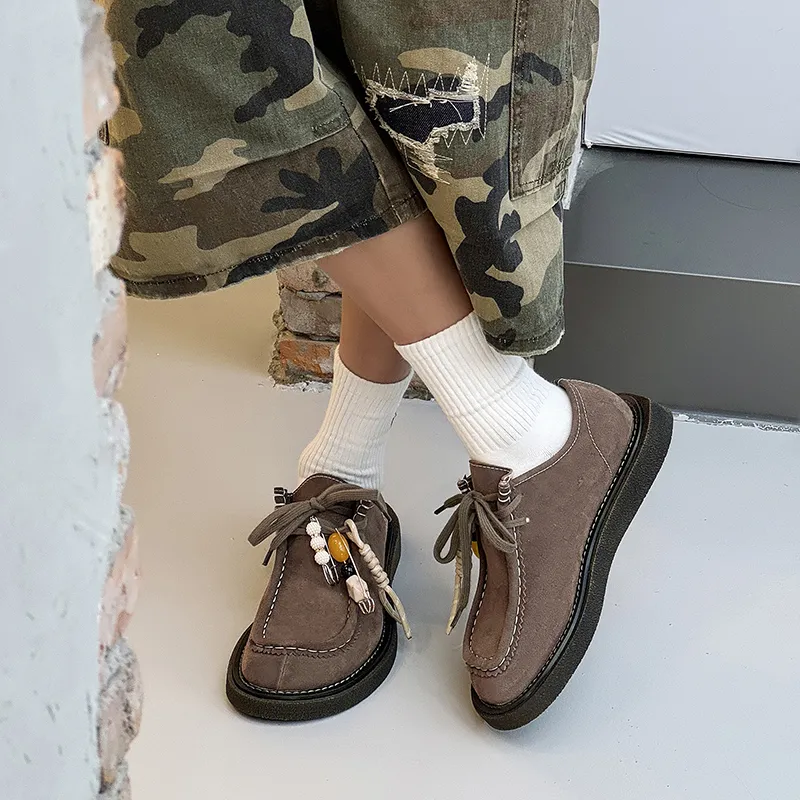 KUNGFUDEER Anti Slip Wear Resistant Low Top Casual Shoes Unisex Brown-3