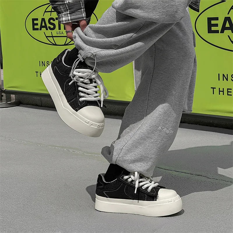 KUNGFUDEER Freestyle Definition Slip Resistant Height Increasing Low Top Skateboard Shoes Men's-13