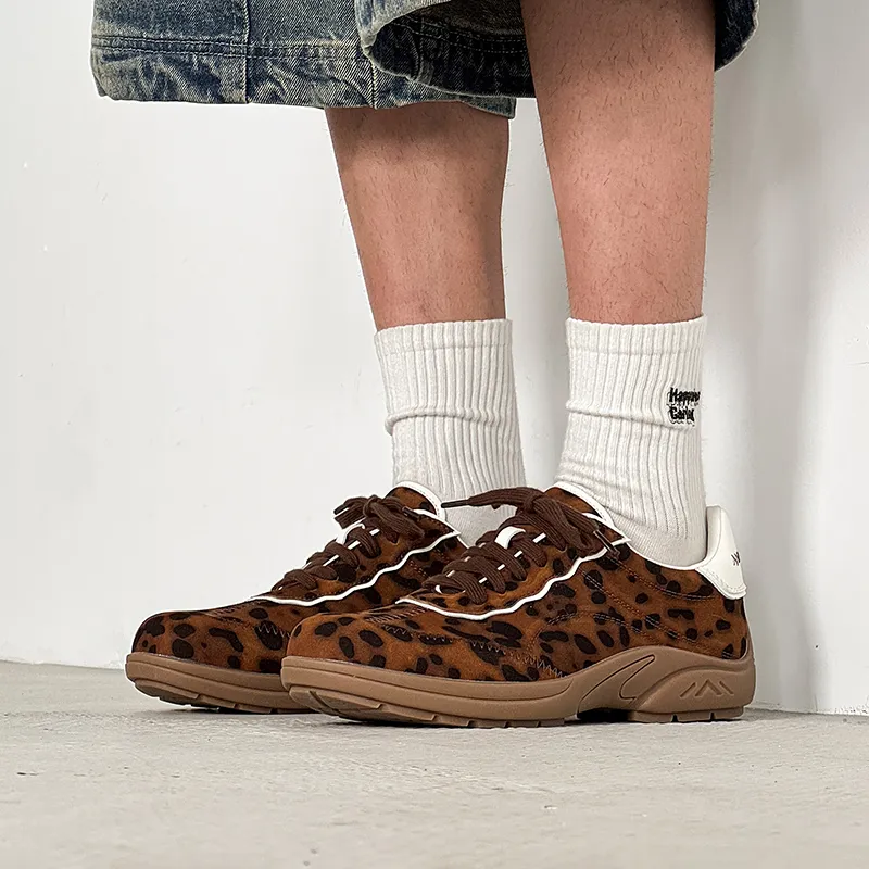 KUNGFUDEER Cool Play Collection Low Top Casual Shoes Unisex Leopard Print-1