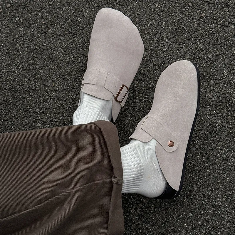KUNGFUDEER Rubber Sole Abrasion Resistant Slip Resistant Closed Toe Slippers Men's-38