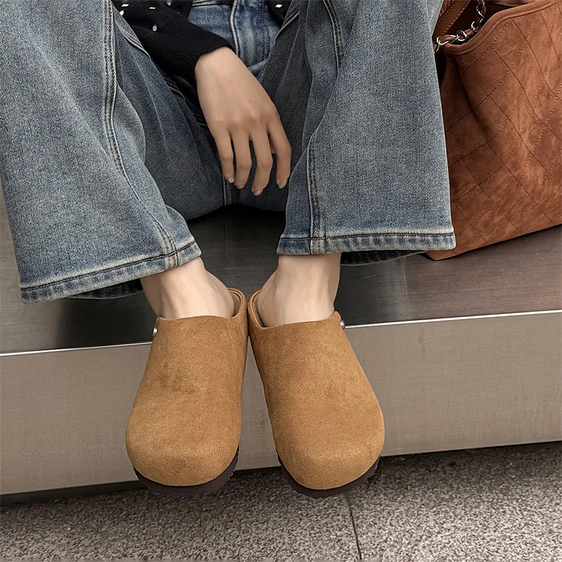 KUNGFUDEER Rubber Sole Stud Abrasion Resistant Slip Resistant Closed Toe Slippers Unisex-3