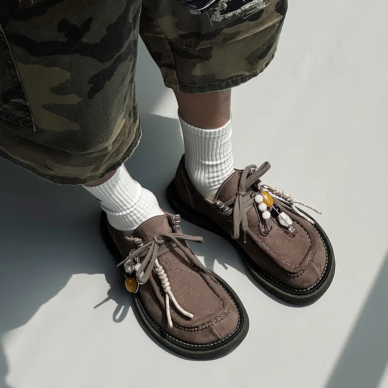 KUNGFUDEER Anti Slip Wear Resistant Low Top Casual Shoes Unisex Brown-1