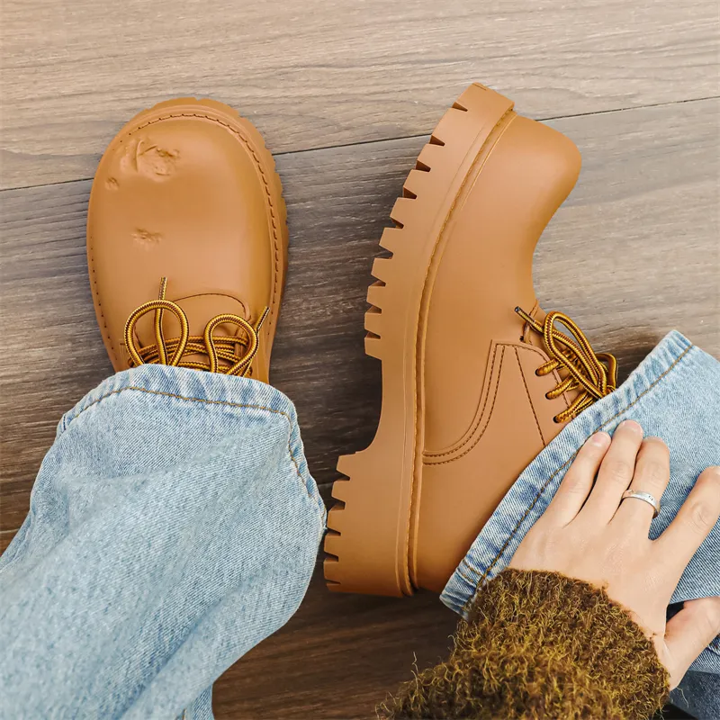 KUNGFUDEER Distressed Aesthetics Anti Slip And Wear Resistant Height Increasing Low Top Casual Shoes Unisex-8