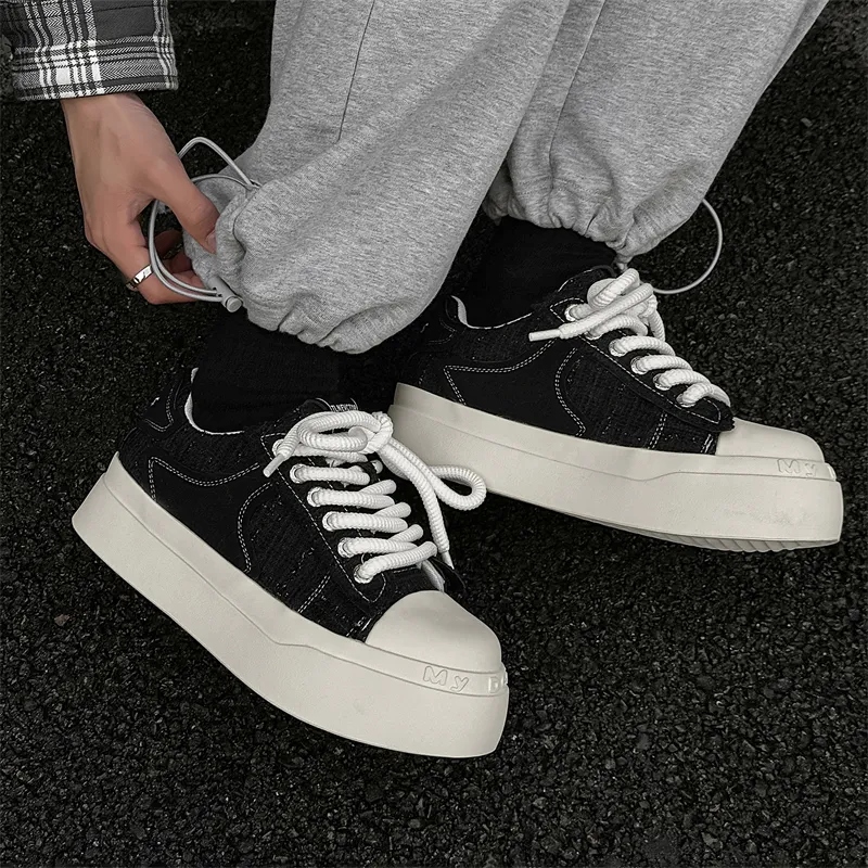 KUNGFUDEER Freestyle Definition Slip Resistant Height Increasing Low Top Skateboard Shoes Men's-11