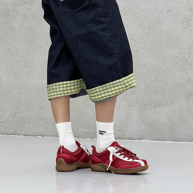 KUNGFUDEER Cool Play Collection Breathable Low Top Casual Shoes Unisex Vintage Red-2