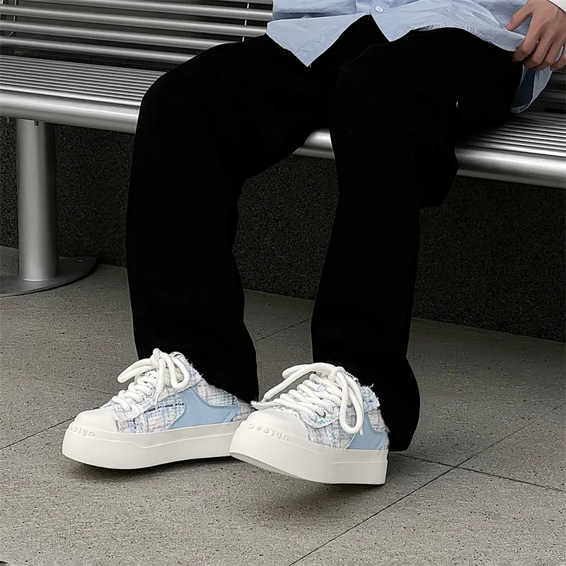 KUNGFUDEER Freestyle Definition Slip Resistant Height Increasing Low Top Skateboard Shoes Men's-3