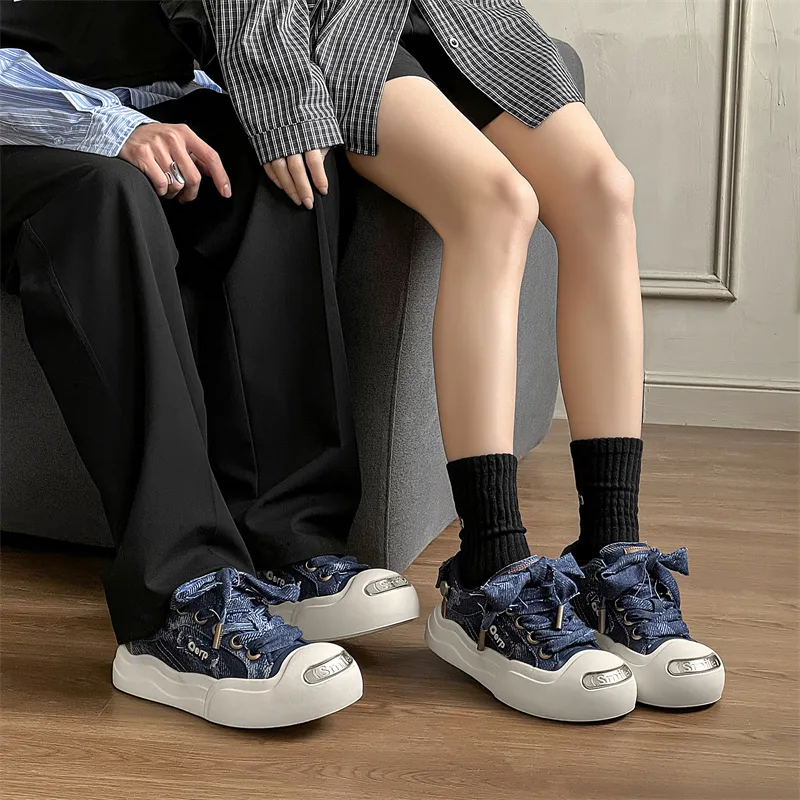 KUNGFUDEER Doll Plan Canvas Shoes Unisex Denim Blue-3