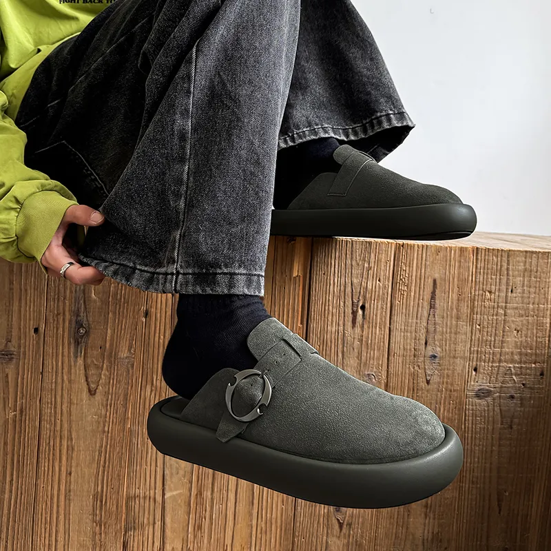 KUNGFUDEER Rubber Sole Closed Toe Slippers Unisex-8